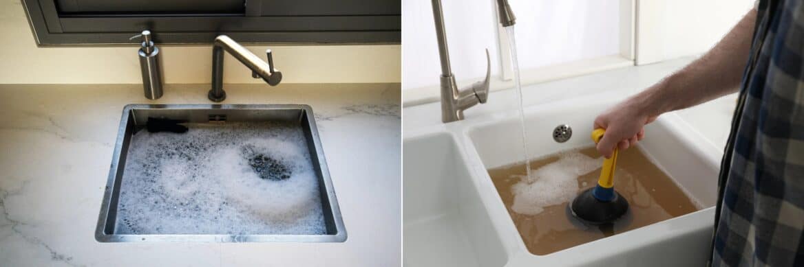 Blocked Kitchen Sink Backing Up With Dirty Water Ly