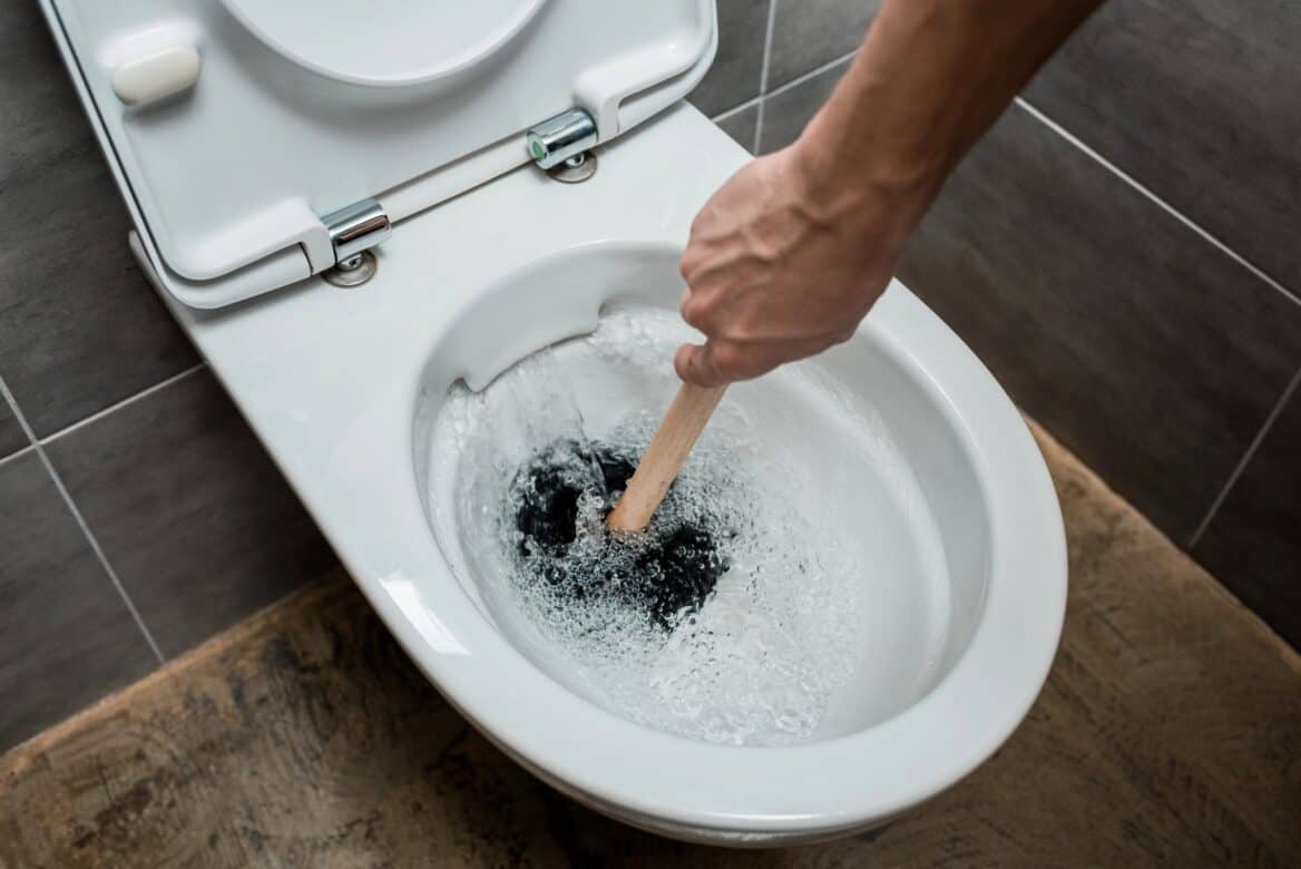 Clogged Toilet Plumber And Plunger To Unblock Ly
