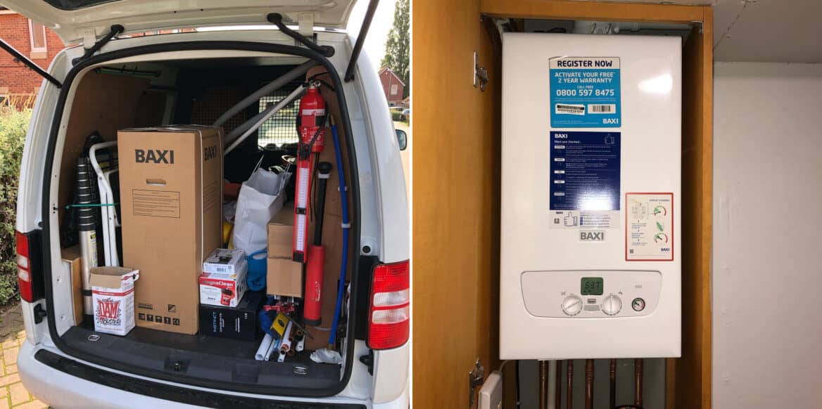 Van Loaded Ready For New Boiler Installation Job